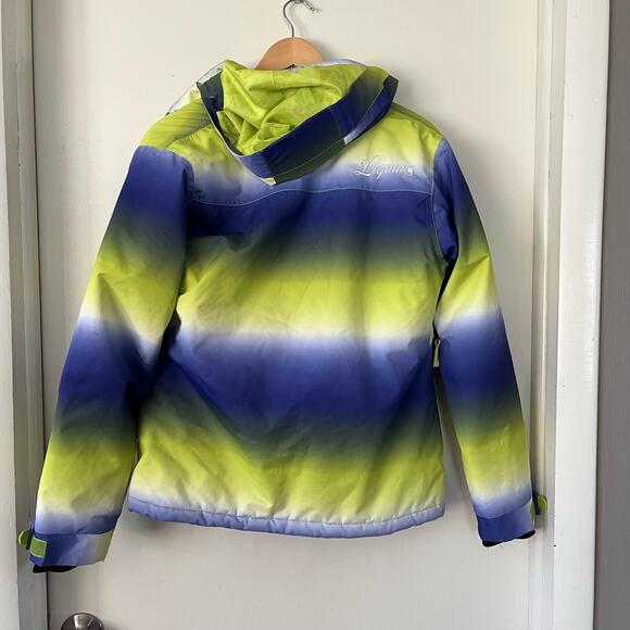 Liquid Freerider 8000mm Women's Small Snowboard Ski Jacket Blue Green Neon - Picture 6 of 7